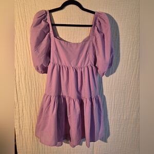 Lavender Puff Sleeve Dress